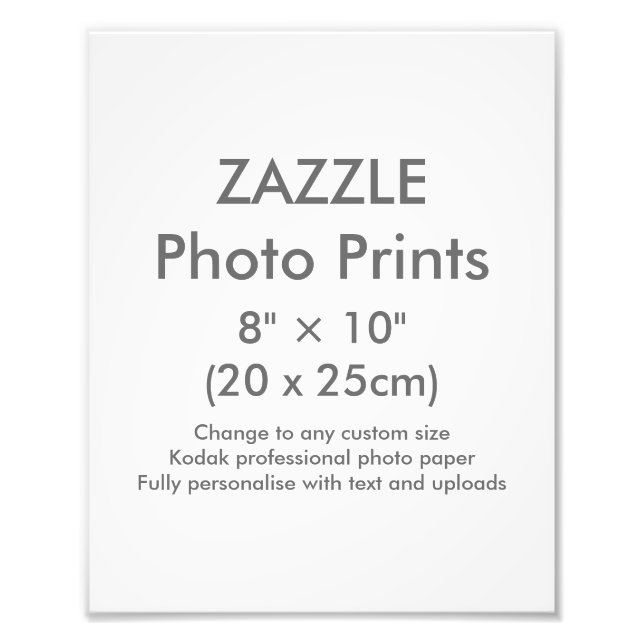 Zazzle Anpassningsbar 8" × 10" Photo Print Templat Fototryck (Framsidan)