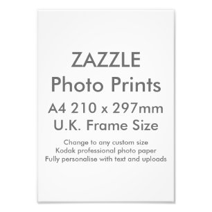 Zazzle Anpassningsbar A4 Photo Print UK Ram Storle Fototryck