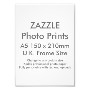 Zazzle Anpassningsbar A5 Photo Print UK Ram Storle Fototryck