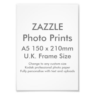 Zazzle Anpassningsbar A5 Photo Print UK Ram Storle Fototryck