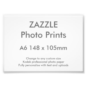 Zazzle-Anpassningsbar A6 14,8 x 10,5 cm Fotoutskri Fototryck