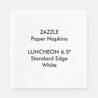ZAZZLE Anpassningsbar Large WHITE Luncheon Papper  Pappersservett