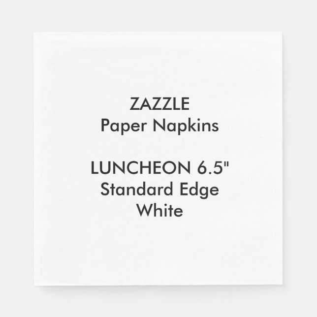 ZAZZLE Anpassningsbar Large WHITE Luncheon Papper  Pappersservett (Framsidan)