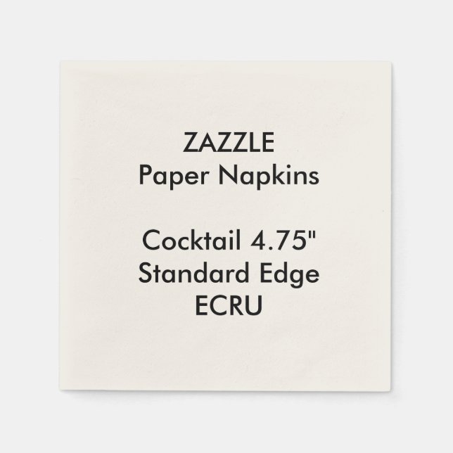 ZAZZLE Anpassningsbar Small ECRU Cocktail Papper N Pappersservett (Framsidan)