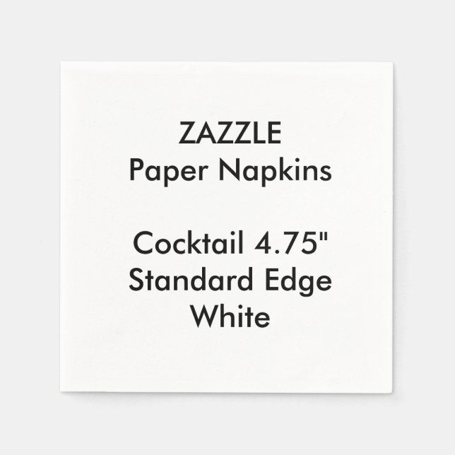 ZAZZLE Anpassningsbar Small WHITE Cocktail Papper  Pappersservett (Framsidan)