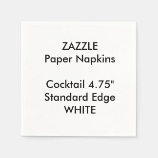 ZAZZLE Anpassningsbar Small WHITE Cocktail Papper  Pappersservett