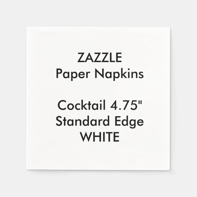 ZAZZLE Anpassningsbar Small WHITE Cocktail Papper  Pappersservett (Framsidan)