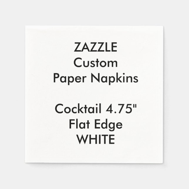 Zazzle Anpassningsbar Small WHITE Cocktail Pappra  Pappersservett (Framsidan)