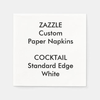Zazzle Anpassningsbar Small WHITE Cocktail Pappra Pappersservett