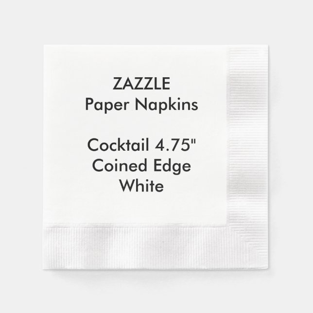 ZAZZLE Anpassningsbar VITE Pappra koksvansknippor Pappersservett (Framsidan)