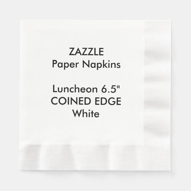 ZAZZLE Anpassningsbar WHITE Coining Luncheon Pappe Pappersservett (Framsidan)