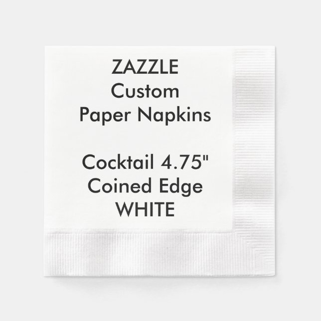 Zazzle Anpassningsbar WHITE Pappra koksvansknippor Pappersservett (Framsidan)