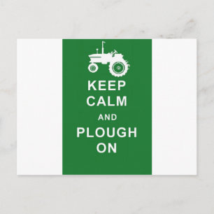 zazzle behålla lugn plow.jpg vykort