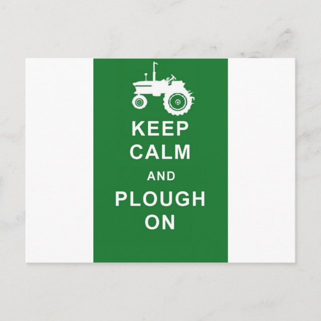 zazzle behålla lugn plow.jpg vykort (Framsida)