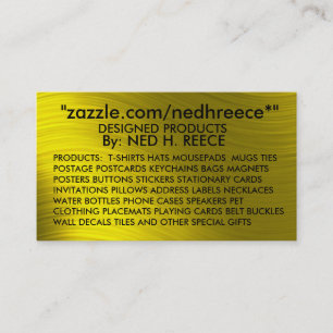 zazzle.com/nedhreece*" - VISITKORT