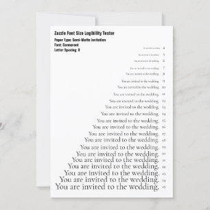 Zazzle Cormorant Font Storlek Legibility Checker Inbjudningar