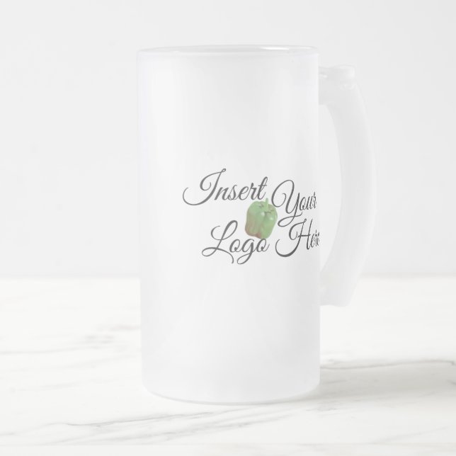 Zazzle din Logotyp här Frosted Glass Beer Mugg (Framsida höger)