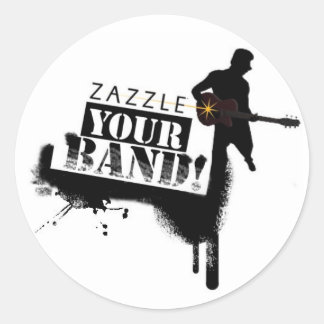 Zazzle Ditt band Runt Klistermärke