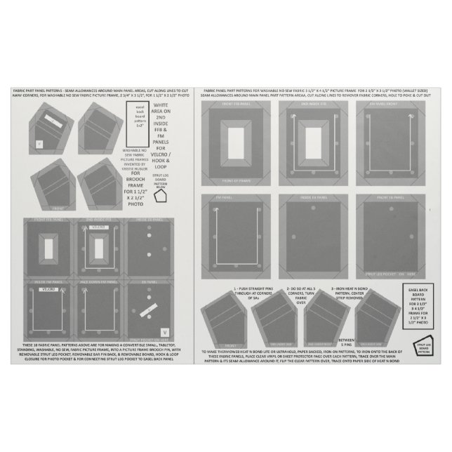 Zazzle Fabric 2, tvättbart, grått foto ramar Tyg (Fat Quarter)