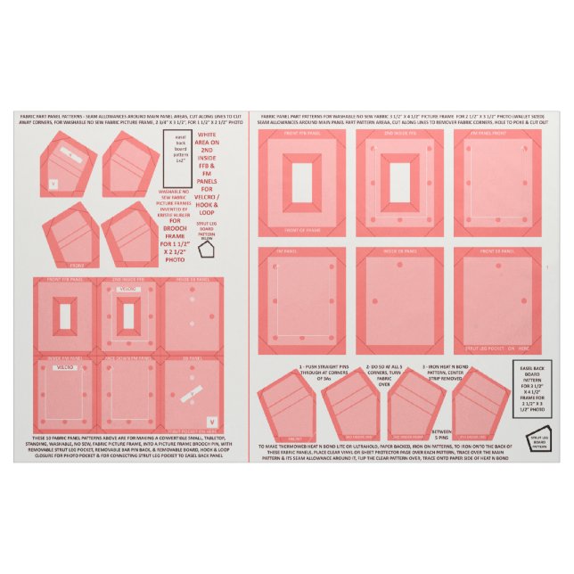 Zazzle Fabric 2, tvättbart, rosa foto ramar Tyg (Fat Quarter)