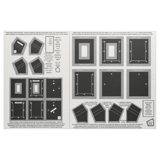 Zazzle Fabric 2, tvättbart, svart foto ramar Tyg (Fat Quarter)
