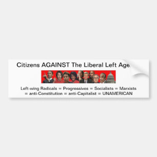 zazzle.jpg medborgare MOT liberal person lämnade Bildekal
