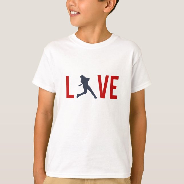 Zazzle Kids Kärlek Baseball Unisex LS Tee (Framsida)