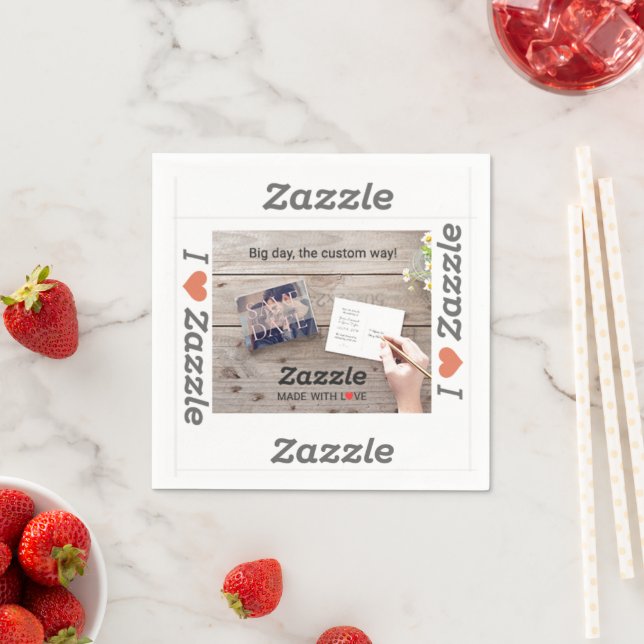 Zazzle Made With Love Pappersservett (Insitu)