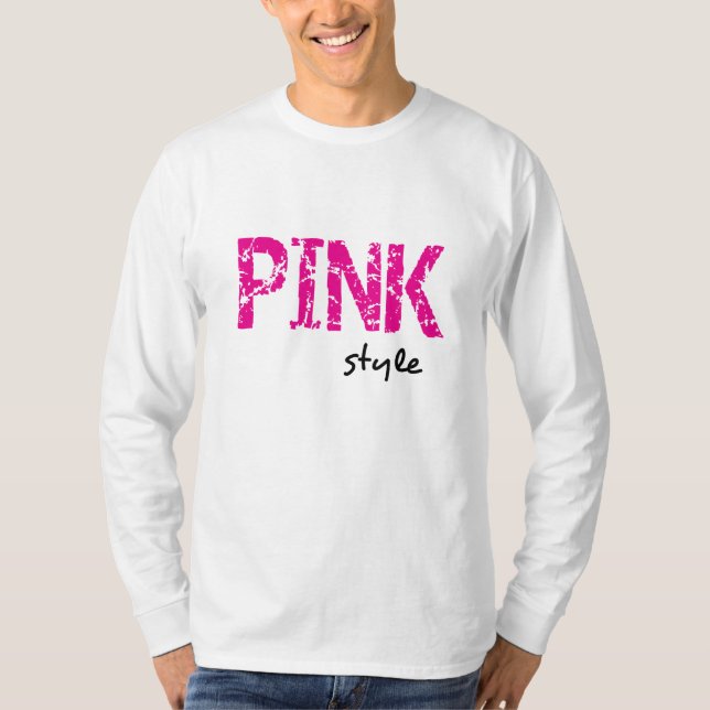 Zazzle Rosa Stil Unisex Långärmad Tee (Framsida)