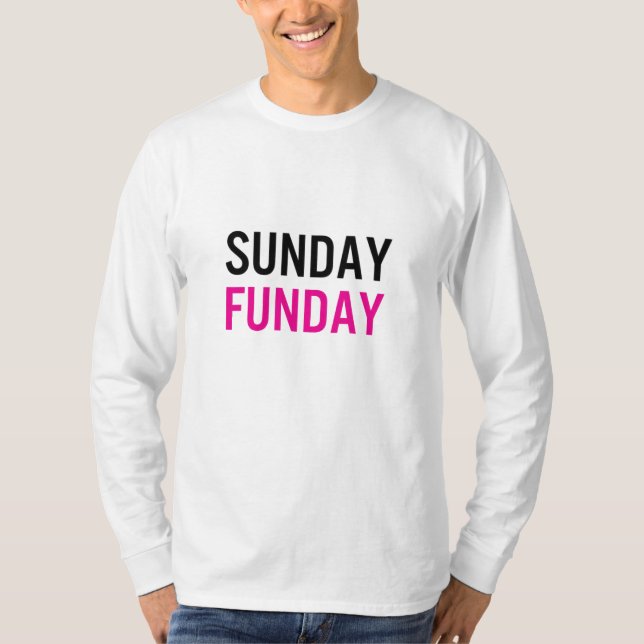 Zazzle Rosa Stil Unisex Söndag Funday LS Tee (Framsida)