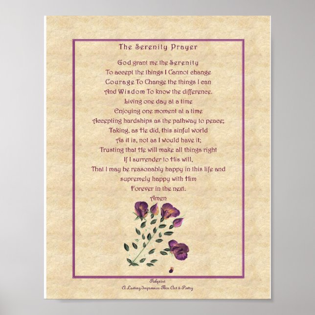 zazzle Serenety Prayer Poster (Framsidan)