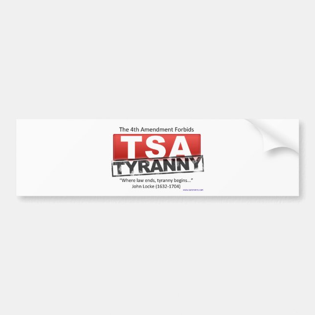 Zazzle TSA Tyranny avbildar Bildekal (Framsidan)