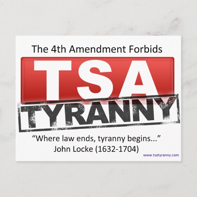 Zazzle TSA Tyranny Image Vykort (Framsida)