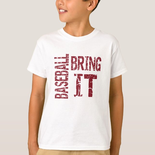 Zazzle Unisex Barn Baseball Bring It Tee (röd) (Framsida)