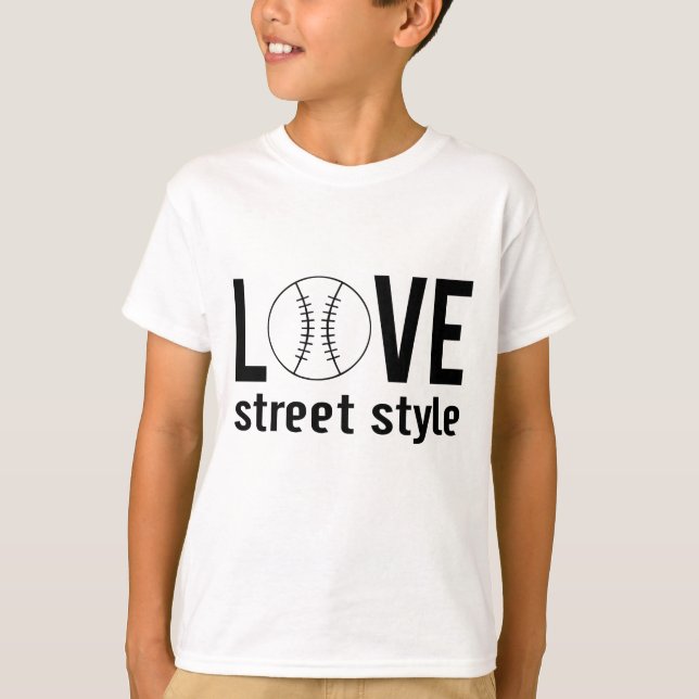 Zazzle Unisex Kärlek Baseball Street Style Barn T- T-shirt (Framsida)