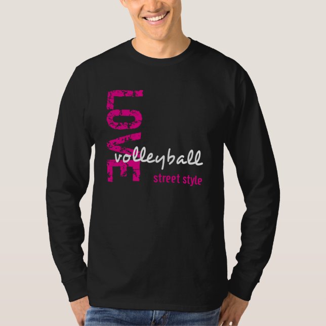 Zazzle Unisex Kärlek Volleyball Street Stil LS Tee (Framsida)