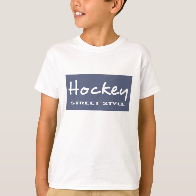 Zazzle Unisex Kids Hockey LS Tee (Framsida)