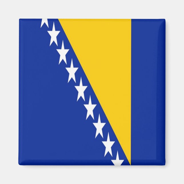 zBA001 BOSNIAN FLAGGA, Bosnien och Hercegovina, Fr Magnet (Framsidan)