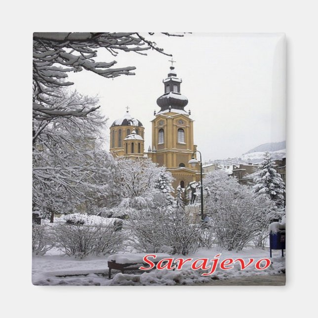 zBA004 SARAJEVO ORTHODOX CHURCH Bosnien-Hercegovin Magnet (Framsidan)