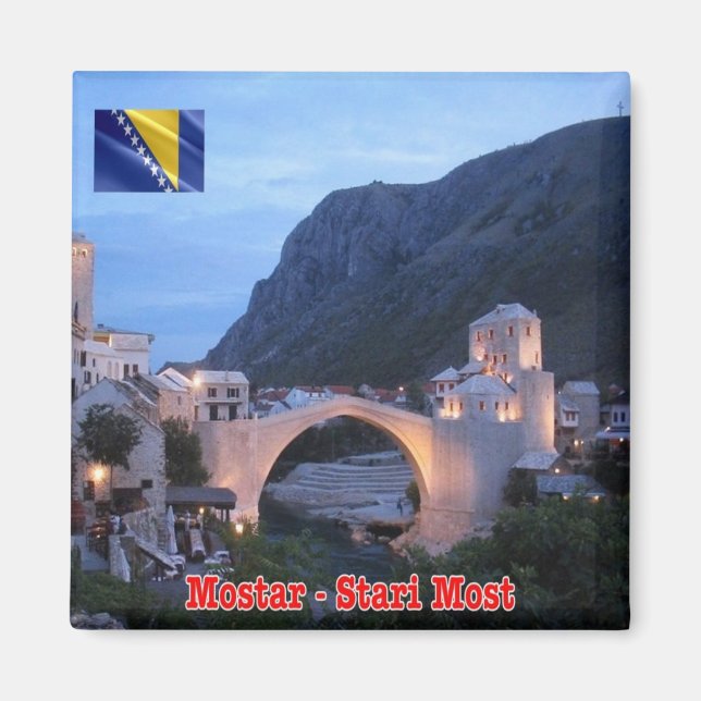 zBA009 MOSTAR STARI MOST Bosnien och Hercegovina. Magnet (Framsidan)