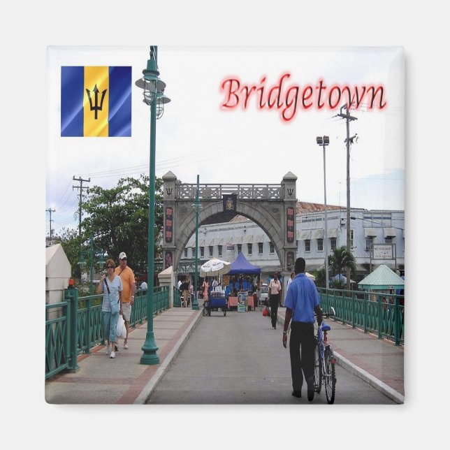 zBB004 BRIDGETOWN, Barbados, Amerika, Fridge Magnet (Framsidan)