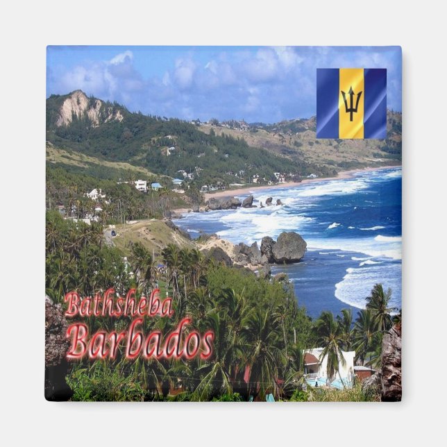 zBB006 BATHSHEBA, Barbados, Aerial view, Fridge Magnet (Framsidan)