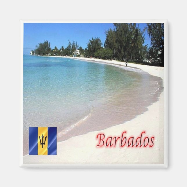 zBB007 BARBADOS Beach, Sea View, Fridge Magnet (Framsidan)