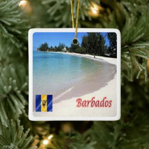 zBB007 BARBADOS Beach, Sea View Julgransprydnad Keramik