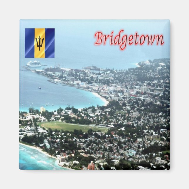 zBB009 BRIDGETOWN, Aerial View, Barbados, Fridge Magnet (Framsidan)