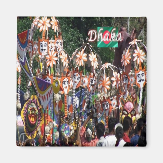 zBD005-festdag i DHAKA, Bangladesh, Fridge Magnet (Framsidan)
