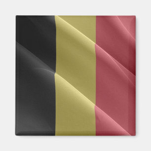 zBE002 BELGIEN-väv i FLAGGA Belgien - Fridge Magnet