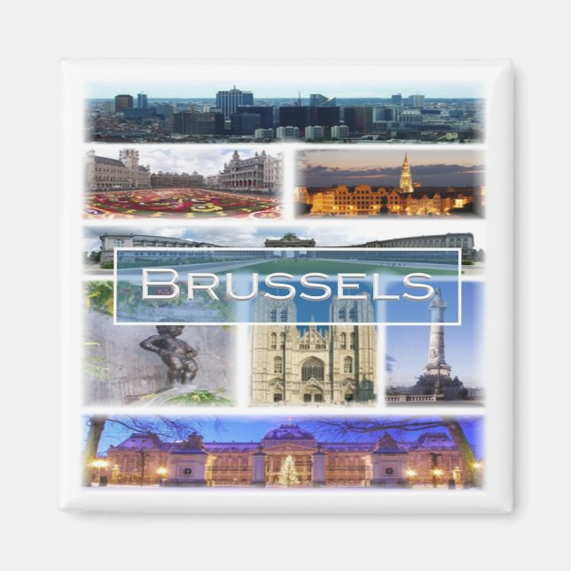 zBE006 BRYSSELS Belgien - Fridge Magnet (Framsidan)