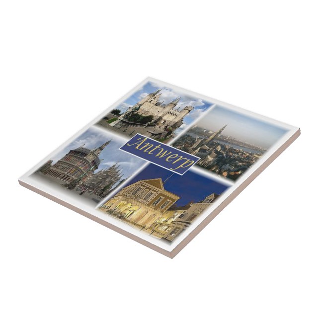 zBE008 ANTWERP Belgium, Ceramic Tile Kakelplatta (Sidan)