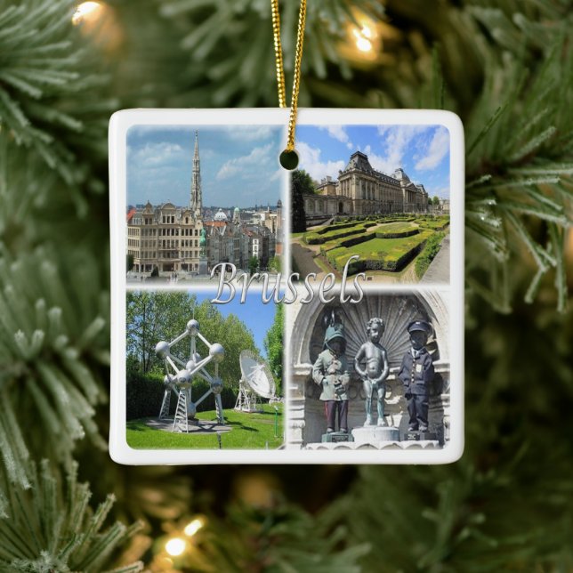 zBE009 BRYSSELS Bruxelles Belgium Julgransprydnad Keramik (Träd)